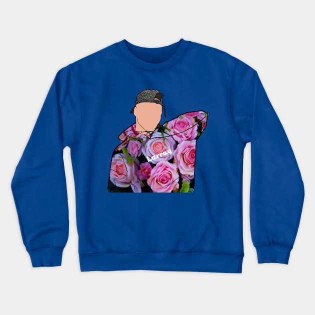 Larray- Digital Art- Pink Roses Jumper T-Shirt (Blue) Crewneck Sweatshirt by Vtheartist